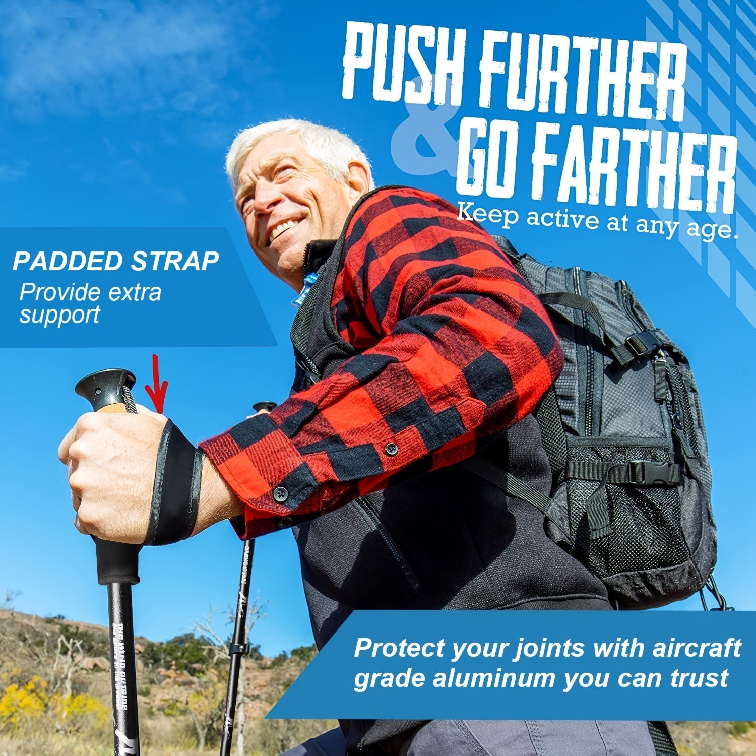 NNETM Aluminum Telescopic Trekking Poles Set for Outdoor Adventures