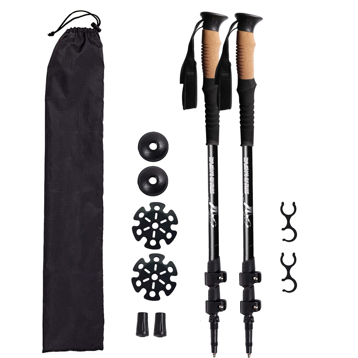 NNETM Aluminum Telescopic Trekking Poles Set for Outdoor Adventures