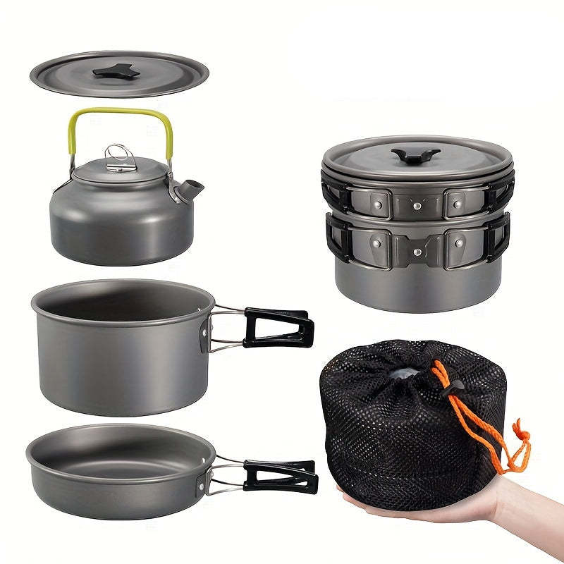 3-Piece Aluminum Camping Cookware Set Portable Kit