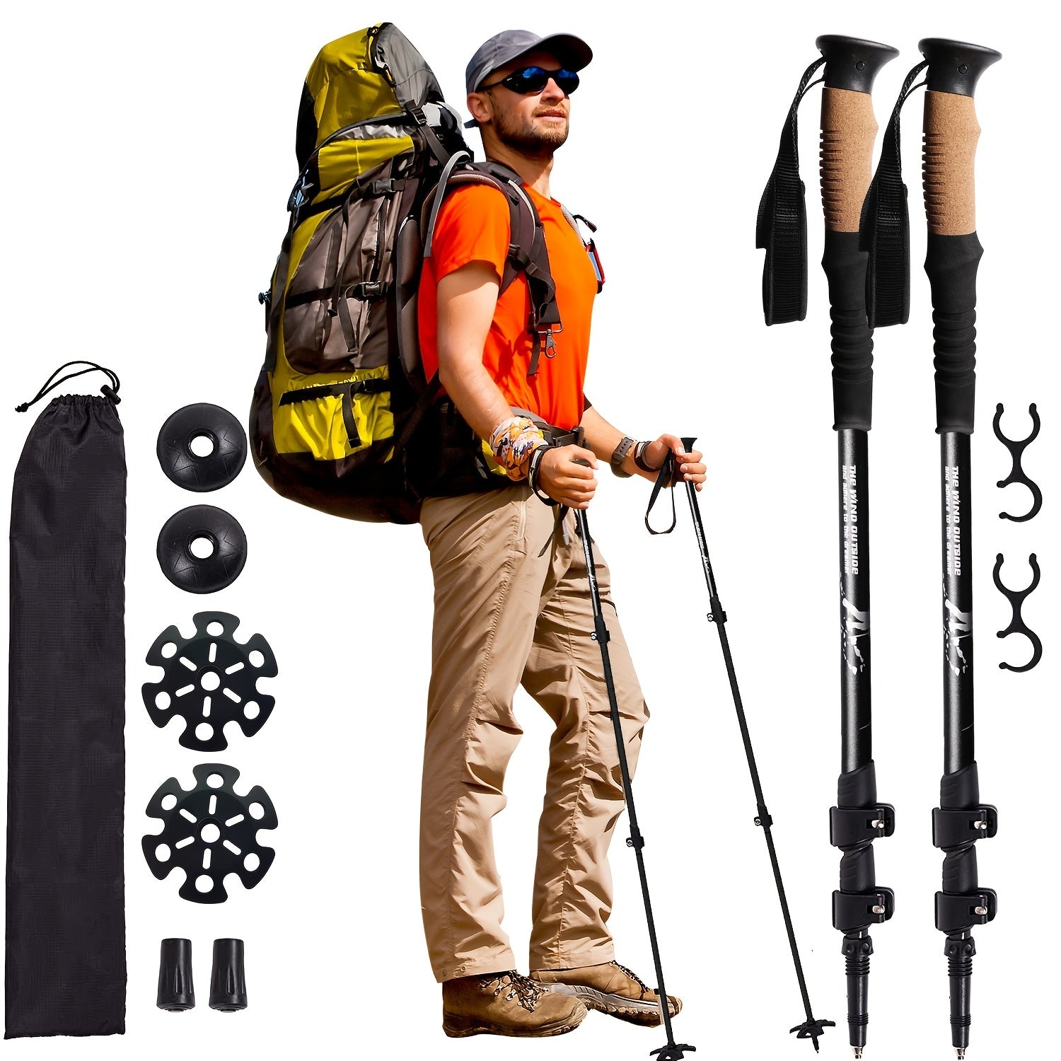 NNETM Aluminum Telescopic Trekking Poles Set for Outdoor Adventures