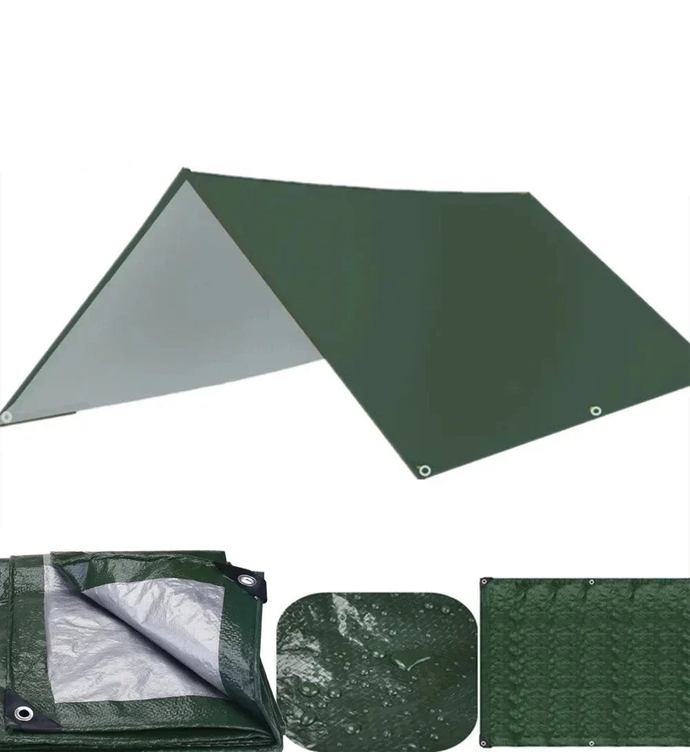Large Waterproof Camping Tarp Outdoor Sun Shelter (Green)