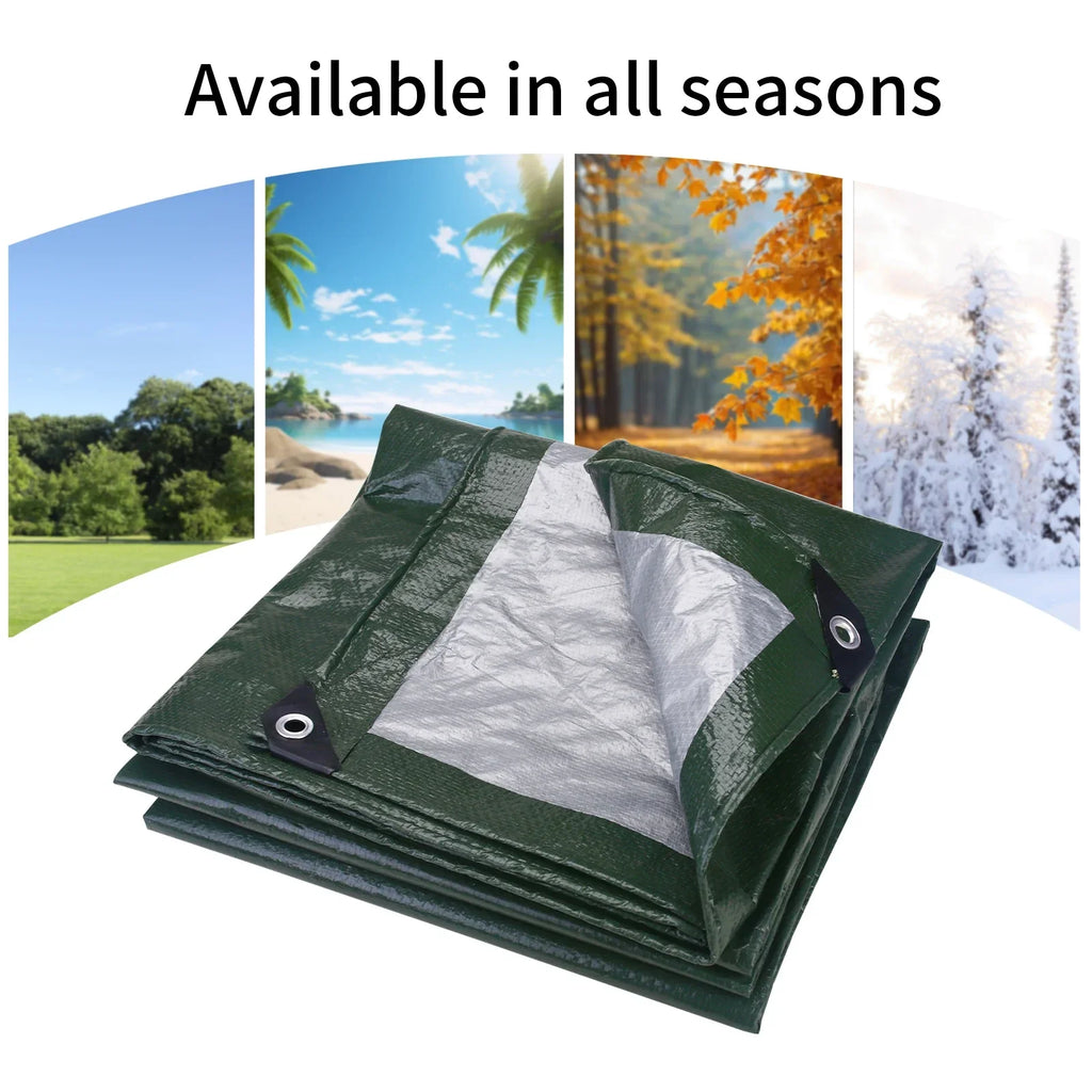 Large Waterproof Camping Tarp Outdoor Sun Shelter (Green)