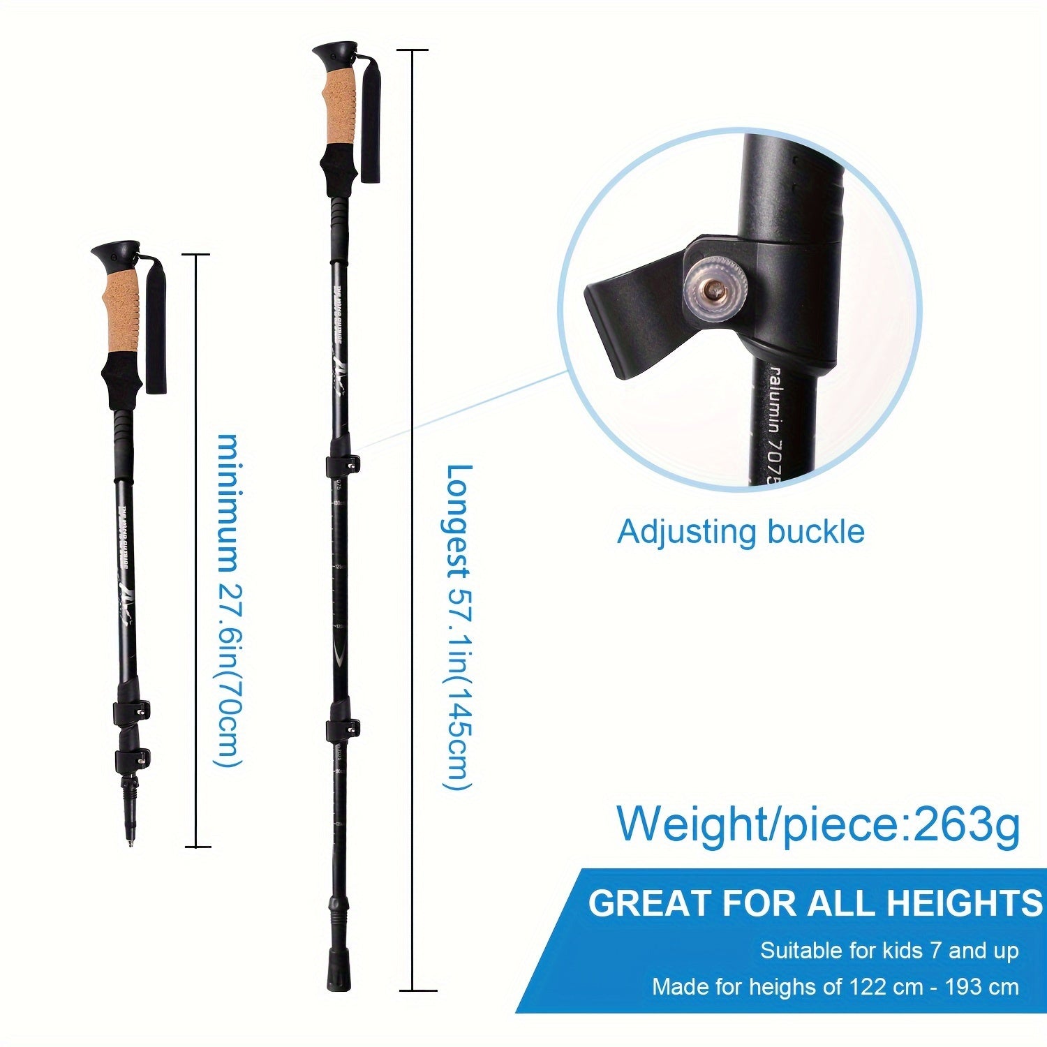 NNETM Aluminum Telescopic Trekking Poles Set for Outdoor Adventures