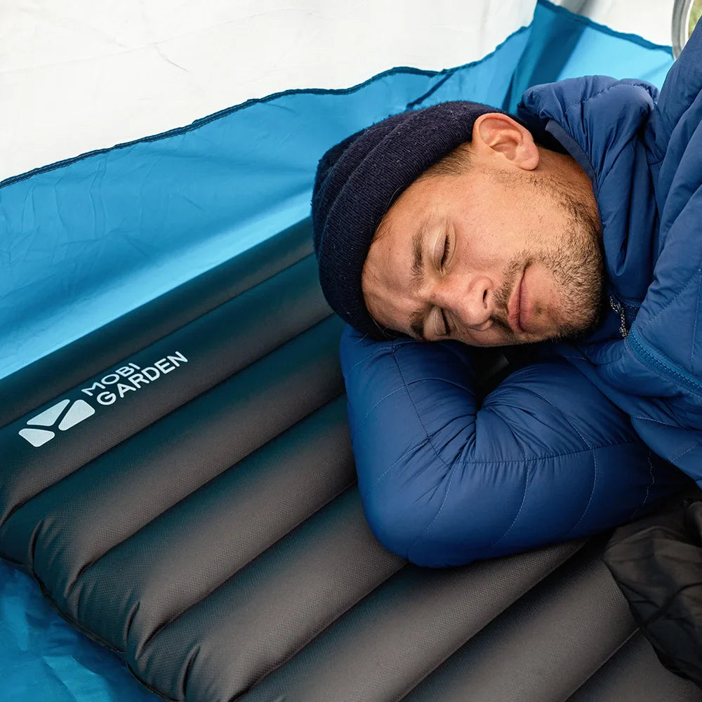 NNEOBA Inflatable Air Mat with Pump Single Sleeping Pad Gray