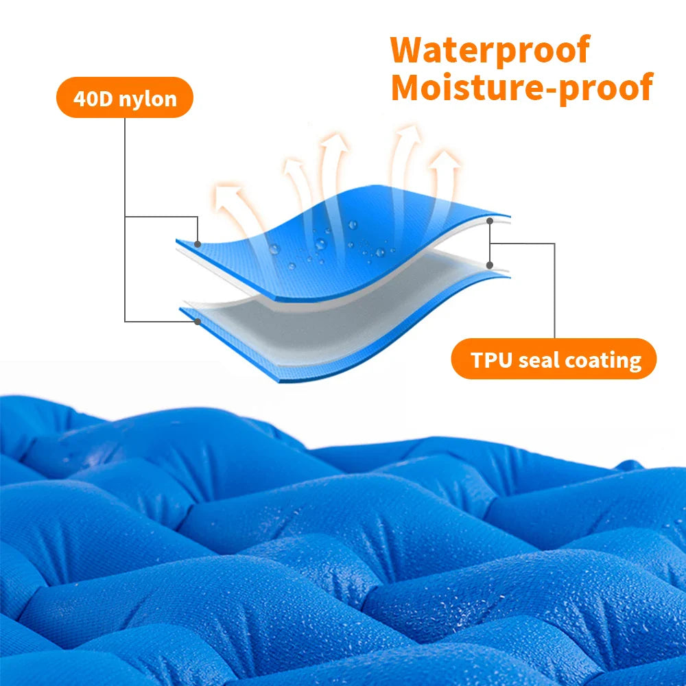 NNEOBA Inflatable Camping Mattress with Air Bag Blue