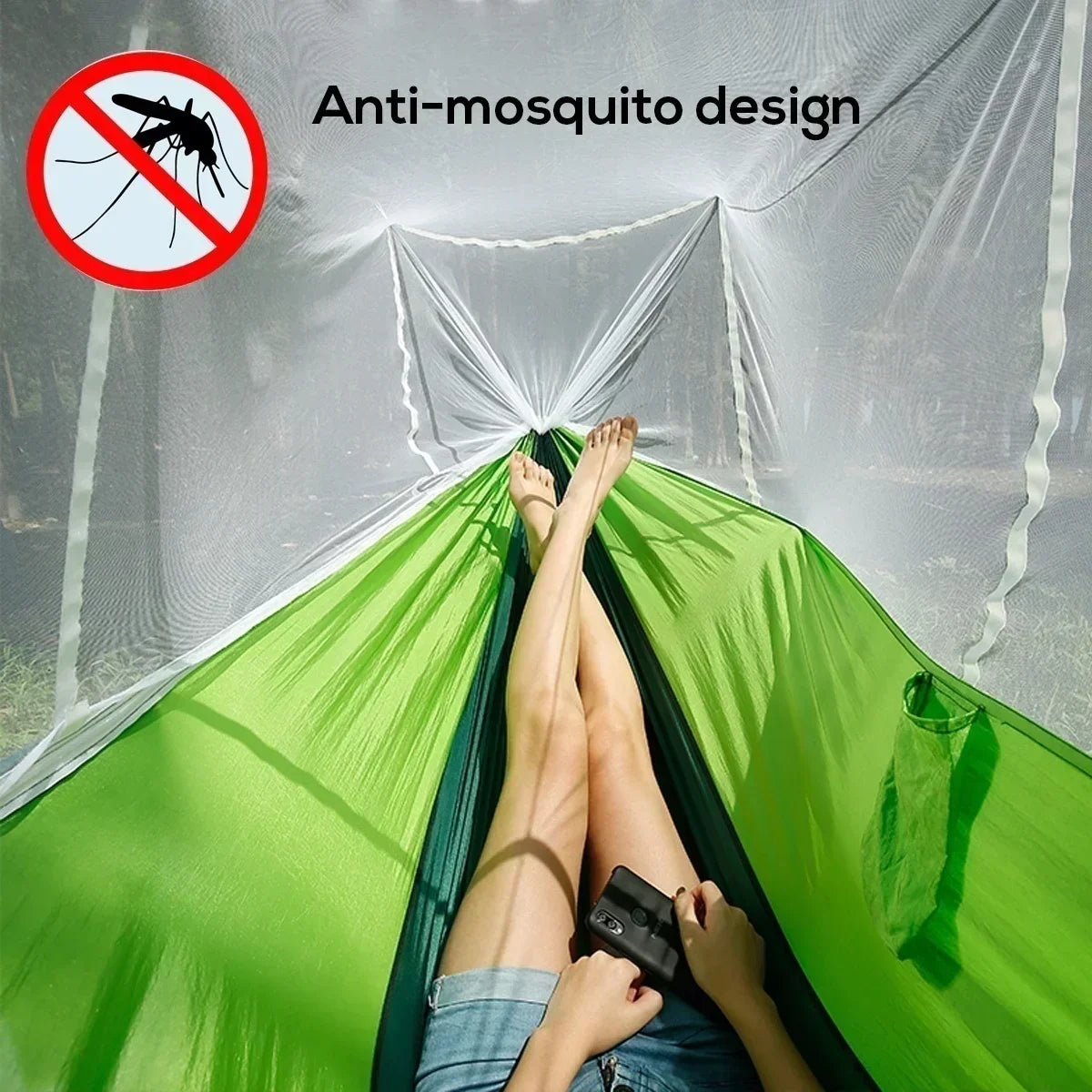 Ultralight Parachute Hammock with Mosquito Net