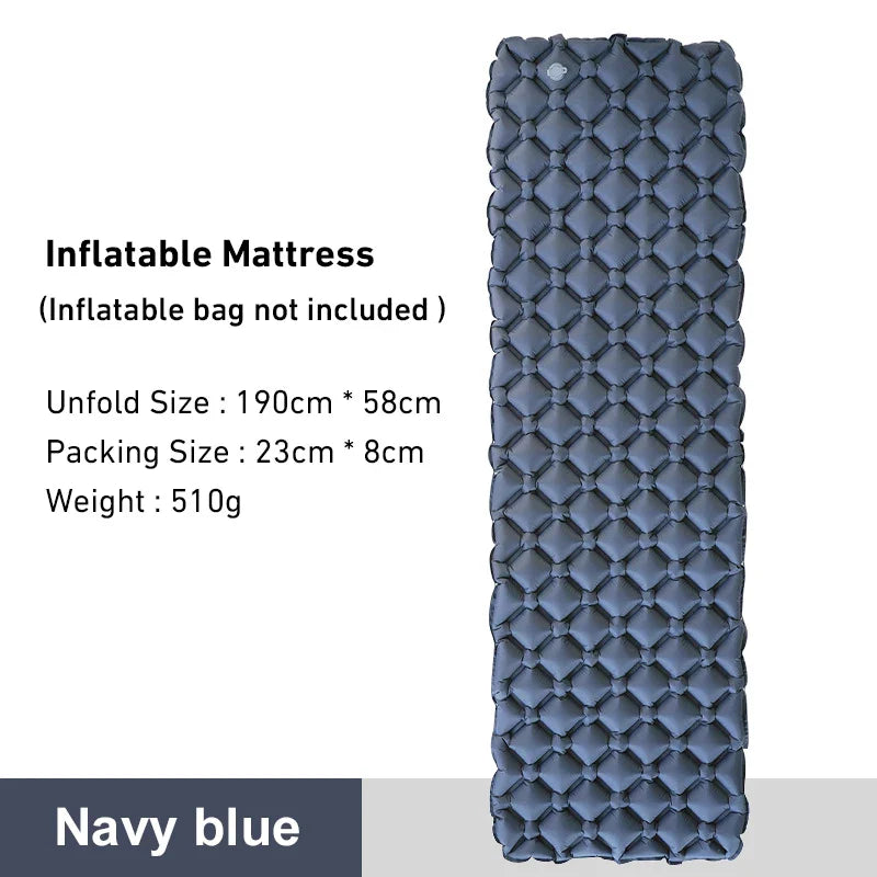 NNEOBA Camping Inflatable Air Mattress with Built-In Pump Blue