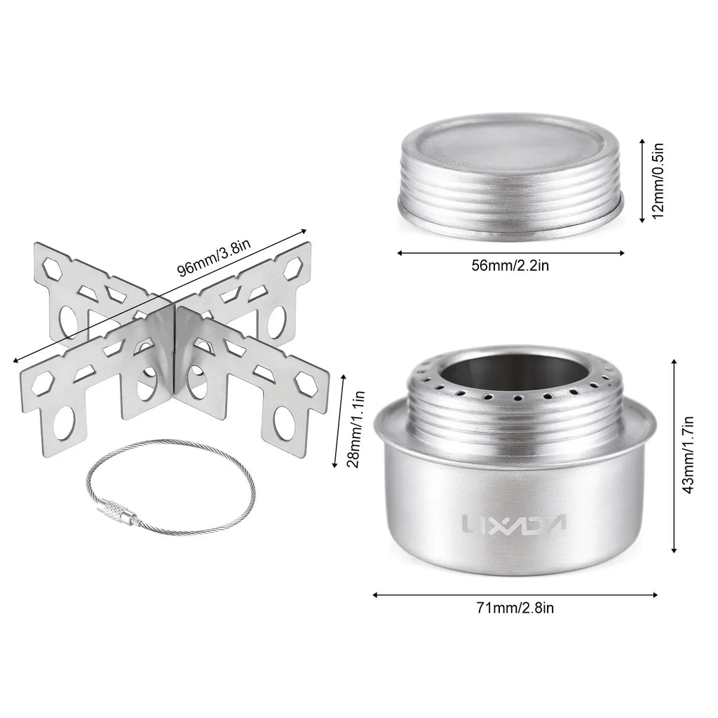 Alcohol Stove Set with Windshield Silver