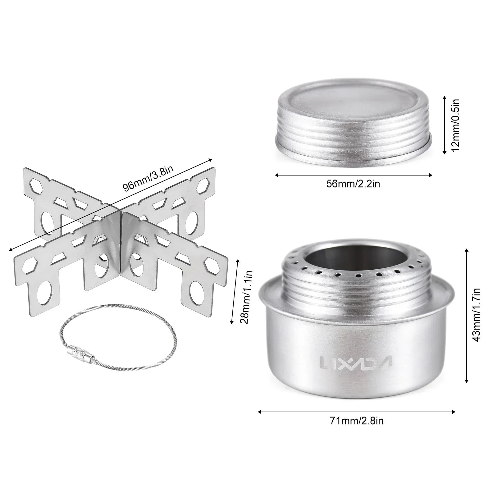 Alcohol Stove Set with Windshield Silver