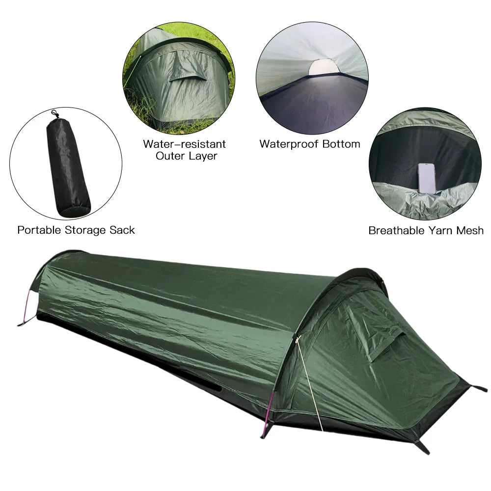 Ultralight Single-Person Camping Tent Green