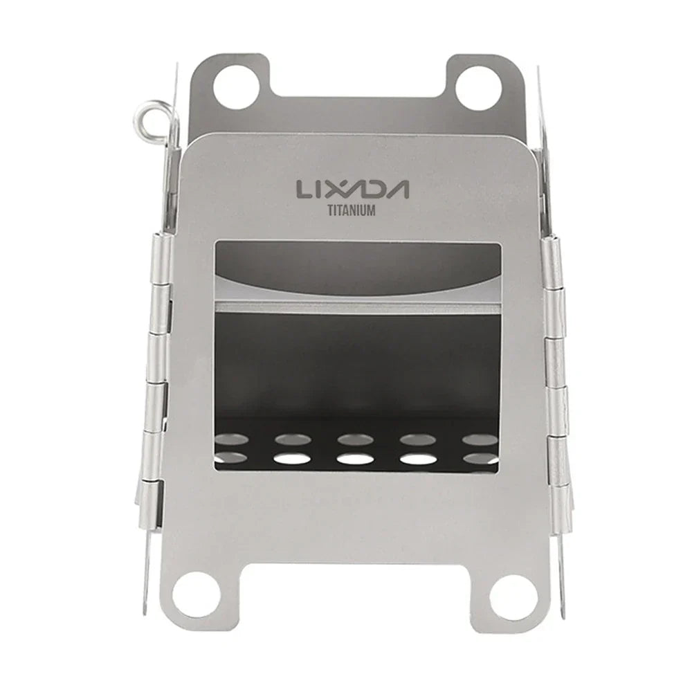 Folding Wood Stove with Mini Alcohol Stove Silver