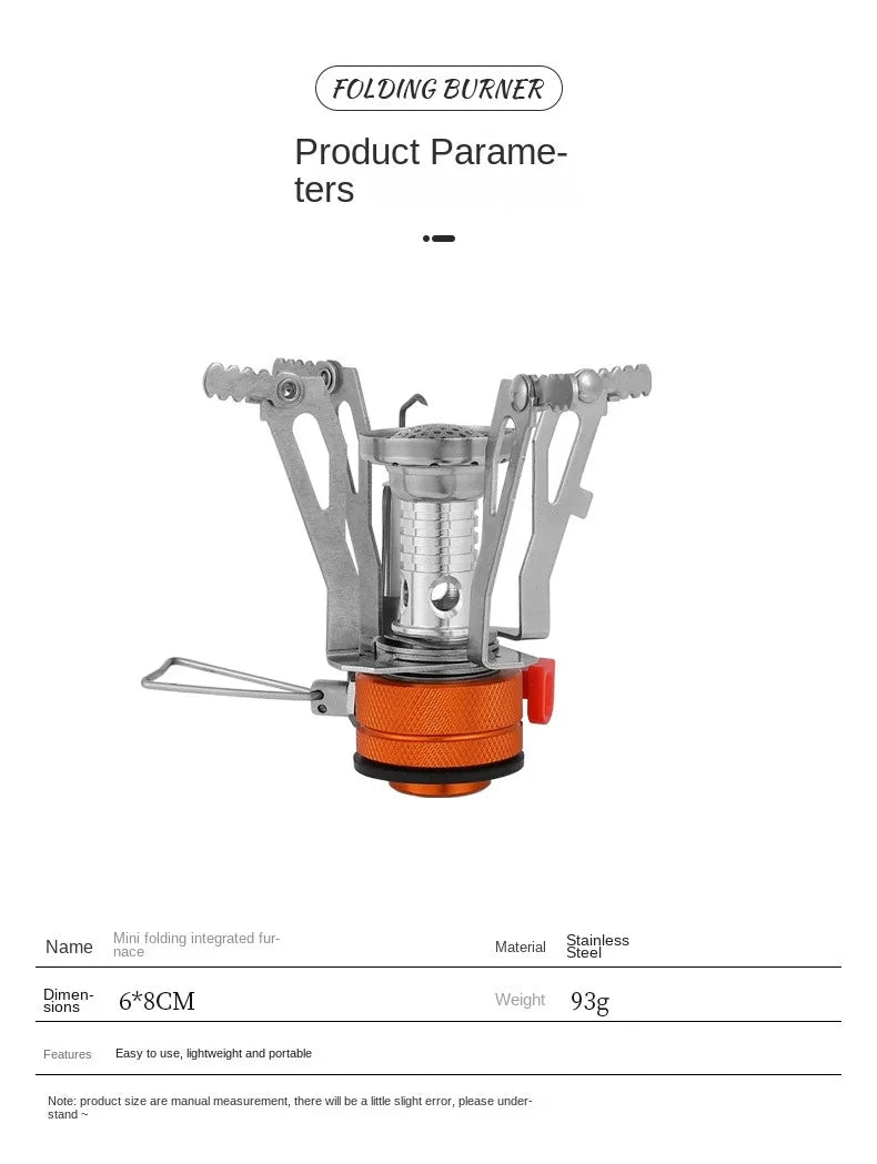 3000W Foldable Camping Gas Stove Silver