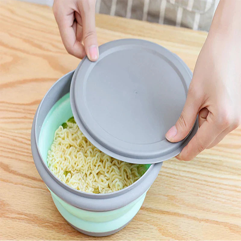 NNEOBA 3Pcs/Set Bowl Sets Silicone Folding Lunch Box