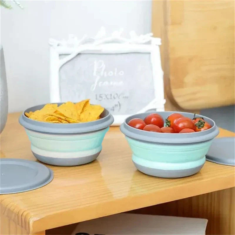 NNEOBA 3Pcs/Set Bowl Sets Silicone Folding Lunch Box