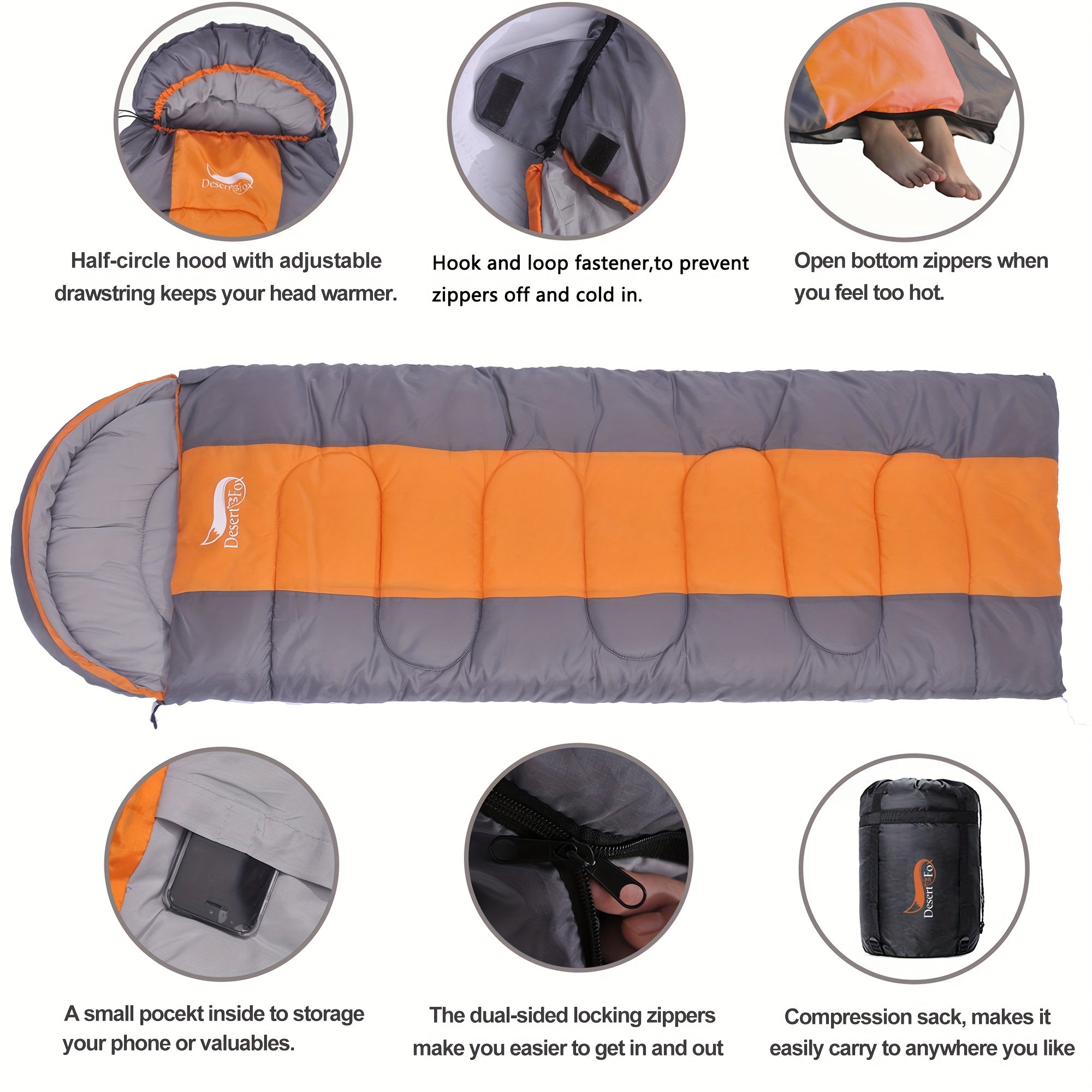 NNETM 3-Season Lightweight Sleeping Bag for Hiking Camping
