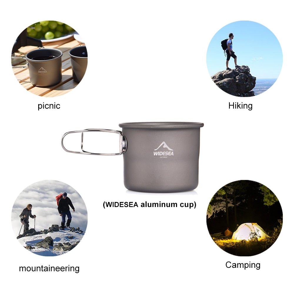 Camping Mug Outdoor Coffee Tea Aluminum Cup Tourism Tableware Picnic Cooking Supplies Equipment Tourist Trekking Hiking