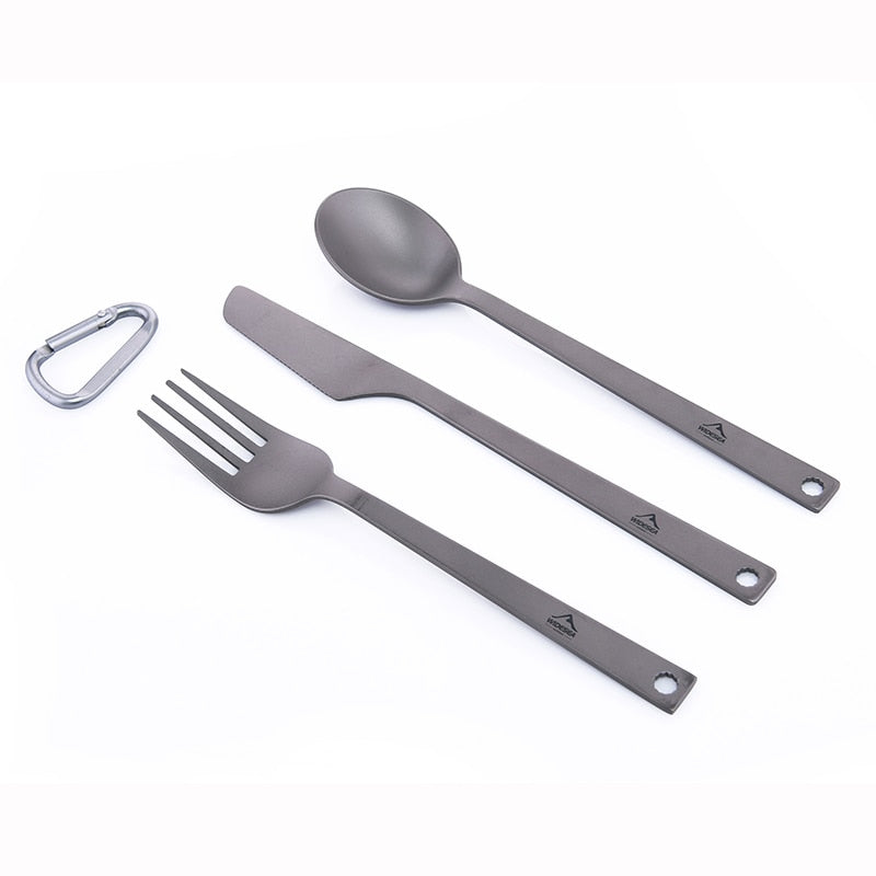 Titanium Spoon Fork Knife Set 50G Camping Tableware Ultralight  Travel Tourist Outdoor Cookware Gear Equipment