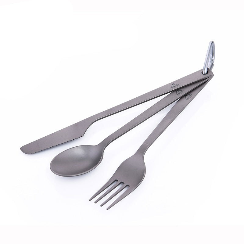 Titanium Spoon Fork Knife Set 50G Camping Tableware Ultralight  Travel Tourist Outdoor Cookware Gear Equipment